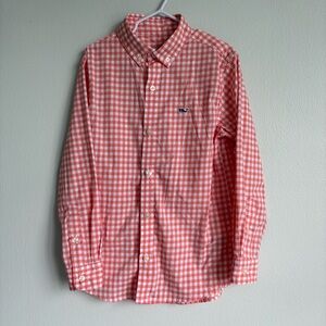 Vineyard Vines Kids Red Gingham Button Down Shirt size 6